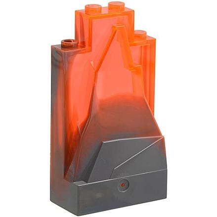 Rock Panel 2 x 4 x 6 with Marbled Dark Bluish Gray Pattern - Part - 47847pb002 - Trans-Neon Orange - used - Qty:1