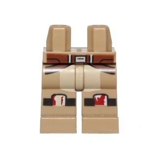 Hips and Legs with Reddish Brown Belt and Black Knee Belts with Silver and Red Knee Pads Pattern (SW Sabine Wren) - Part - 970c00pb0357 - Dark Tan - used - Qty:1