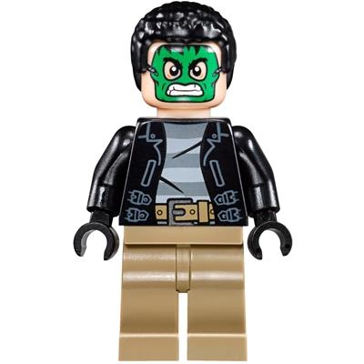 Masked Robber - Green Mask Striped Shirt - Minifigure - Used
