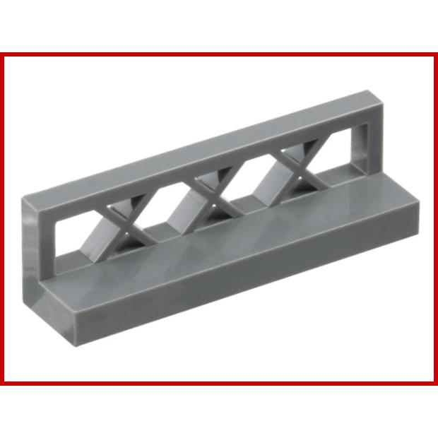 Fence 1 x 4 x 1 Lattice - Part - 3633 - Dark Bluish Gray - used - Qty:4
