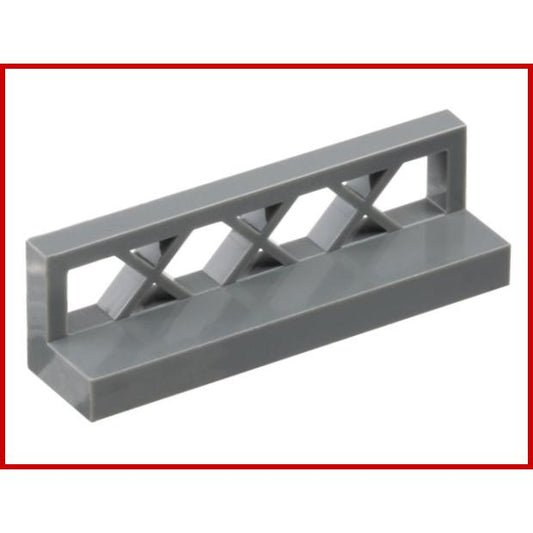 Fence 1 x 4 x 1 Lattice - Part - 3633 - Dark Bluish Gray - used - Qty:4