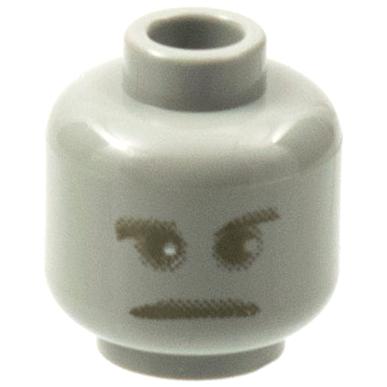 Minifigure Head Alien with Ghostly Gray Face Eyebrows Pupils Pattern (HP Peeves) - Part - 3626px99 - Light Gray - used - Qty:1