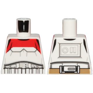 Torso SW Armor Stormtrooper Detailed Armor with Red Marking without Shoulder Belts Pattern - Part - 973pb2203 - White - used - Qty:1