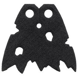 Minifigure Cape Cloth Holes and Tattered Edges - Traditional Starched Fabric Angled Top Notch Smaller Jagged Edge Features - 4.3cm Wide - Part - 20547 - Black - used - Qty:1