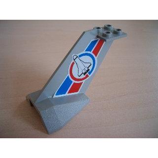 Tail Wedge with Shuttle Pattern on Both Sides (Stickers) - Set 6544 - Part - 4867pb18 - Light Gray - used - Qty:1