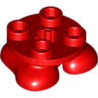 Legs with Plate Round 2 x 2 and Axle Hole - 2 Feet - Part - 66858 - Red - used - Qty:1