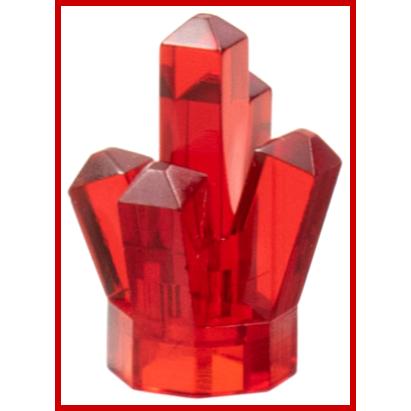 Rock 1 x 1 Crystal 5 Point - Part - 52 - Trans-Red - used - Qty:4