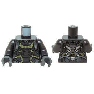 Torso Ant-Man Silver Armor and Yellow Honeycomb Pattern / Pearl Dark Gray Arms / Dark Bluish Gray Hands - Part - 973pb2043c01 - Pearl Dark Gray - used - Qty:1