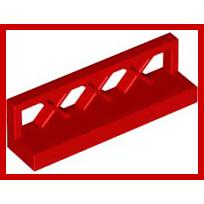 Fence 1 x 4 x 1 Lattice - Part - 3633 - Red - used - Qty:3