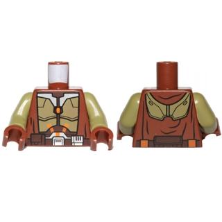 Torso SW Armor and Robe Jedi Knight Pattern / Olive Green Arms / Reddish Brown Hands - Part - 973pb1533c01 - Reddish Brown - new - Qty:1