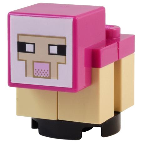 Minecraft Sheep Lamb Tan Legs Magenta Head - Brick Built - Part - minesheep14 - None - new - Qty:1
