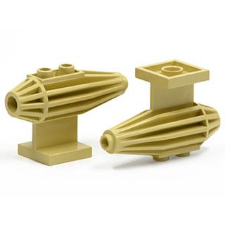 Engine Strakes 2 Top Studs 2 x 2 Bottom Tile - Part - 30358 - Tan - used - Qty:2