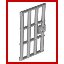Door 1 x 4 x 6 Barred with Stud Handle - Part - 60621 - Light Bluish Gray - used - Qty:10