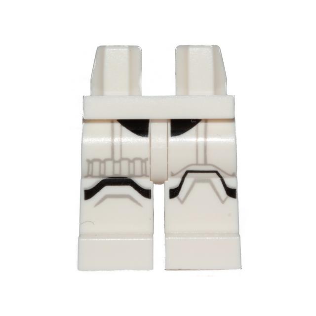 Hips and Legs with SW Stormtrooper Black and Light Bluish Gray Markings Pattern - Part - 970c00pb1377 - White - used - Qty:1