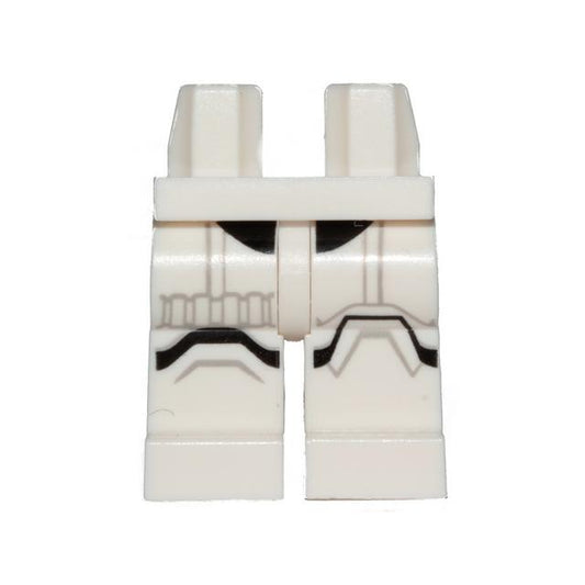 Hips and Legs with SW Stormtrooper Black and Light Bluish Gray Markings Pattern - Part - 970c00pb1377 - White - used - Qty:1
