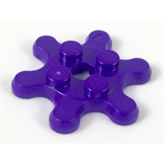 Plate Round 2 x 2 Gear 6 Tooth - Part - 35442 - Medium Azure - used - Qty:5