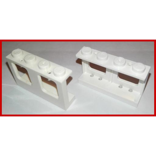 Window 1 x 4 x 2 Plane Single Top Hole and Double Bottom Holes for Glass - Part - 4863 - White - used - Qty:4