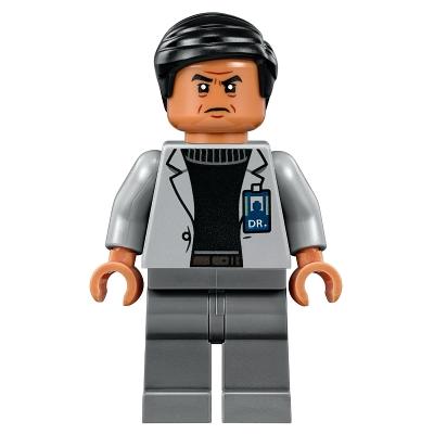 Dr. Henry Wu - Light Bluish Gray Jacket Smile / Angry Frown - Minifigure - New