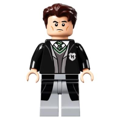 Tom Riddle - Black Long Hogwarts Coat and Vest Light Bluish Gray Legs - Minifigure - New