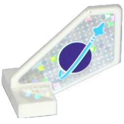 Tail Shuttle Small with Classic Space Logo with Medium Azure Arrow Pattern (Sticker) - Set 41128 - Part - 44661pb028 - White - used - Qty:2