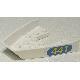 Boat Bow Top 6 x 6 x 1 with '441' in Blue Oval Pattern on Both Sides (Stickers) - Set 6441 - Part - 2627pb02 - White - used - Qty:1