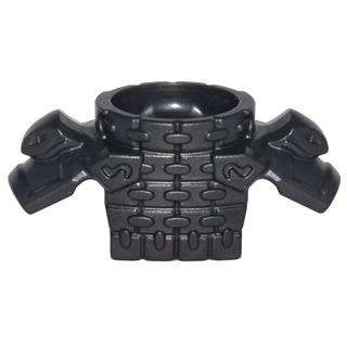 Minifigure Armor Breastplate with Round Collar Chain Mail Shoulder Pads with Snake Heads and 1 Stud on Back - Part - 24588 - Pearl Dark Gray - used - Qty:1