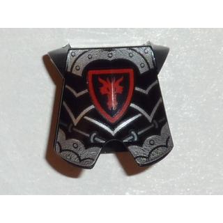 Minifigure Armor Breastplate with Leg Protection with Dragon Head Pattern - Part - 2587pb33 - Black - used - Qty:1