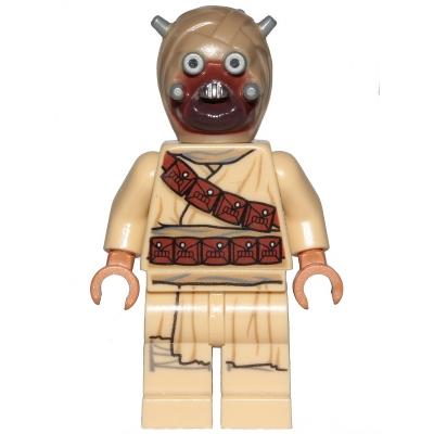 Tusken Raider - Dark Tan Head with Spikes Diagonal Belt Printed Legs - Minifigure - New