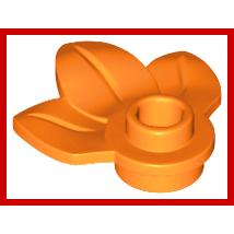Plant Plate Round 1 x 1 with 3 Layered Leaves - Part - 32607 - Orange - new - Qty:11