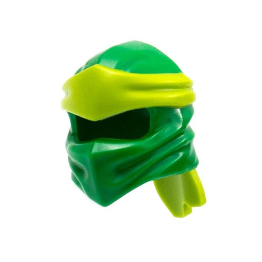 Minifigure Headgear Ninjago Wrap Type 4 with Molded Lime HeadbandPattern - Part - 40925pb19 - Green - new - Qty:1