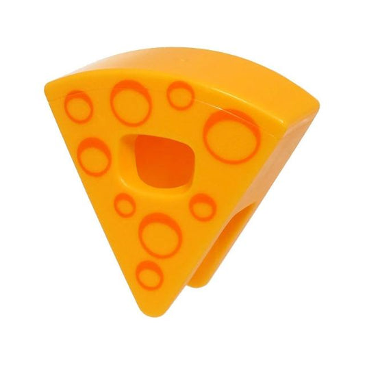 Minifigure Headgear Head Cover Costume Wedge Slice with Cheese with Orange Holes Pattern (BAM) - Part - 45755pb05 - Bright Light Orange - new - Qty:1