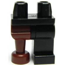 Hips and 1 Black Left Leg 1 Reddish Brown Pirate Peg Leg - Part - 970d09 - Black - used - Qty:1