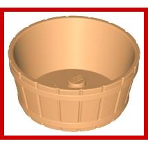 Container Barrel Half Large with Axle Hole - Part - 64951 - Medium Nougat - used - Qty:2