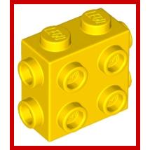 Brick Modified 1 x 2 x 1 2/3 with Studs on Side and Ends - Part - 67329 - Dark Bluish Gray - new - Qty:3