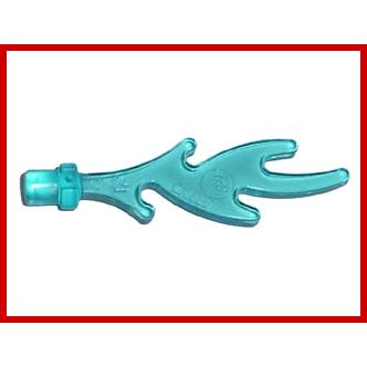 Wave Rounded Straight with Bar End (Castle Dragon Flame / Seaweed / Water) - Part - 6126b - Trans-Light Blue - new - Qty:15