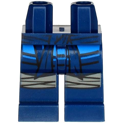 Hips and Legs with Sash Blue Tunic Hem and Dark Bluish Gray Knee Wrappings Pattern - Part - 970c00pb0986 - Dark Blue - used - Qty:1