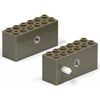 Windup Motor 2 x 6 x 2 1/3 without Raised Shaft Base - Short Axle (Sports) - Part - 42073c01 - Dark Gray - used - Qty:1