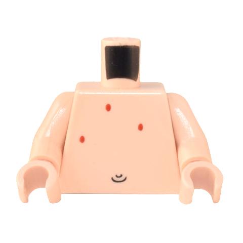 Torso SpongeBob with Black Navel and Red Spots Pattern / Light Nougat Arms / Light Nougat Hands - Part - 973pb0411c01 - Light Nougat - used - Qty:1