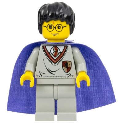 Harry Potter - Gryffindor Shield Torso Light Gray Legs Medium Violet Cape - Minifigure - New