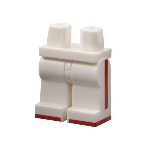 Hips and Legs with Red Stripes on the Side and Toes Pattern - Part - 970c00pb0981 - White - used - Qty:1