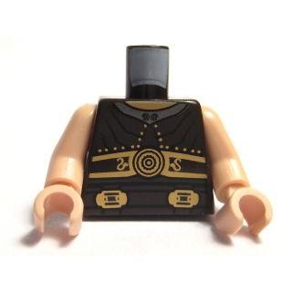 Torso Armor Ribbed with Disk and Two Buckles Pattern / Light Nougat Arms / Light Nougat Hands - Part - 973pb0645c01 - Dark Brown - used - Qty:1