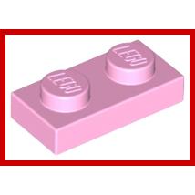 Plate 1 x 2 - Part - 3023 - Red - new - Qty:5