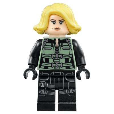 Black Widow - Black Jumpsuit Bright Light Yellow Short Hair Printed Legs - Minifigure - New