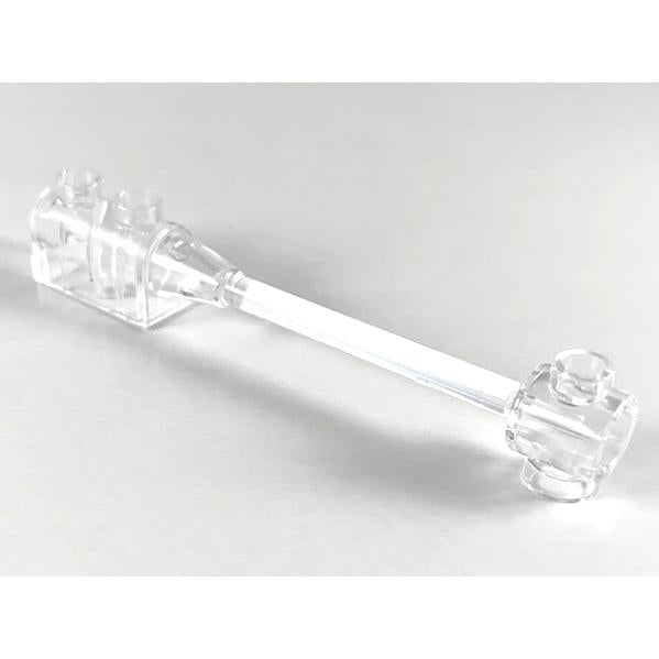 Bar 1 x 8 with Brick 1 x 2 Curved Top End (Axle Holder Inside Small End) - Part - 30359b - Trans-Clear - used - Qty:1