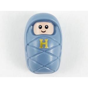 Harry Potter Baby / Infant with Stud Holder on Back with Light Nougat Smiling Face Small Eyes and Gold Capital Letter H Pattern (6315567) - Minifigure