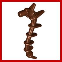 Plant Vine Seaweed / Appendage Spiked / Bionicle Spine - Flexible Rubber - Part - 55236 - Reddish Brown - used - Qty:4