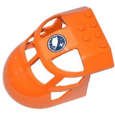Aircraft Fuselage Forward Top Curved 6 x 8 x 4 with Arctic Explorer Logo Pattern (Sticker) - Sets 60034 / 60064 - Part - 11293pb003 - Orange - used - Qty:1