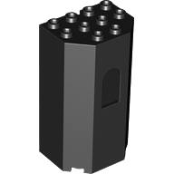 Panel 3 x 4 x 6 Turret Wall with Window - Part - 30246 - Black - used - Qty:2