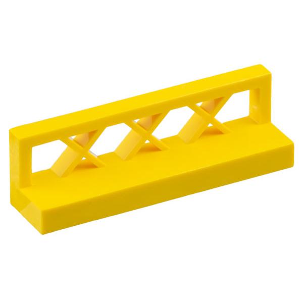 Fence 1 x 4 x 1 Lattice - Part - 3633 - Yellow - used - Qty:10