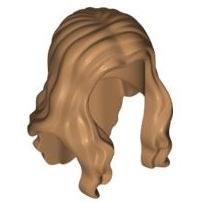 Minifigure Hair Long Wavy with Center Part - Part - 95225 - Medium Nougat - used - Qty:1